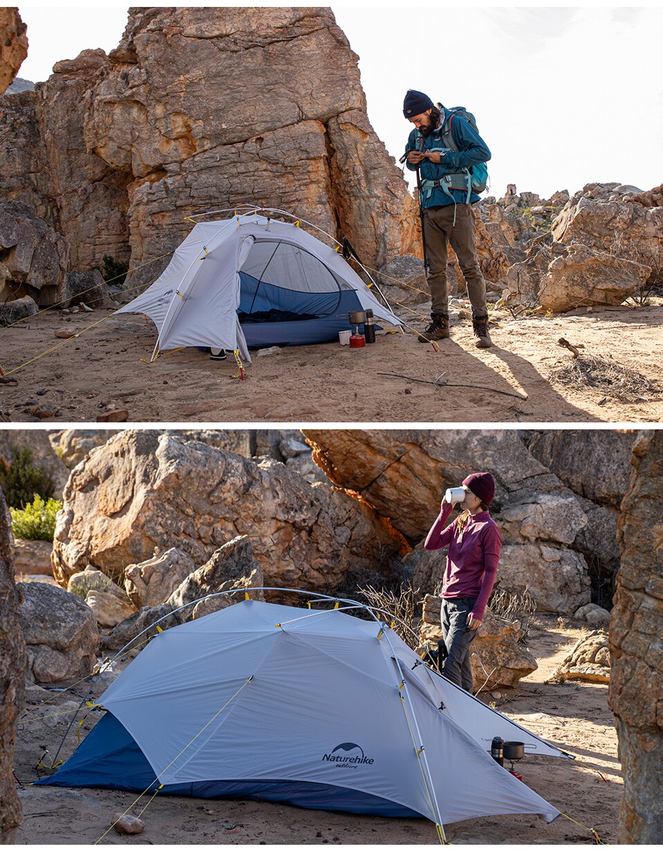 Cheap Goat Tents  CloudUp Wing 2 Person 15D Nylon Double layer Tent Outdoor Camping Sun Protection Rainproof Portable Ultralight Tent Tents 